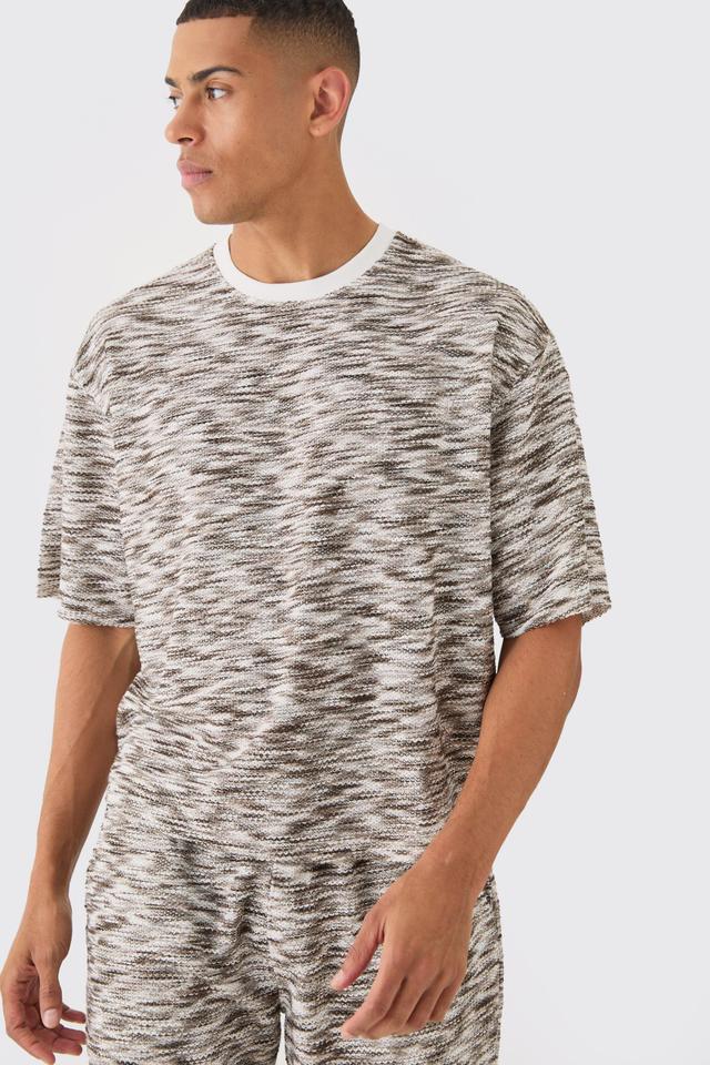 Oversized Slub Boucle Short Sleeve Sweatshirt | boohooMAN USA Product Image