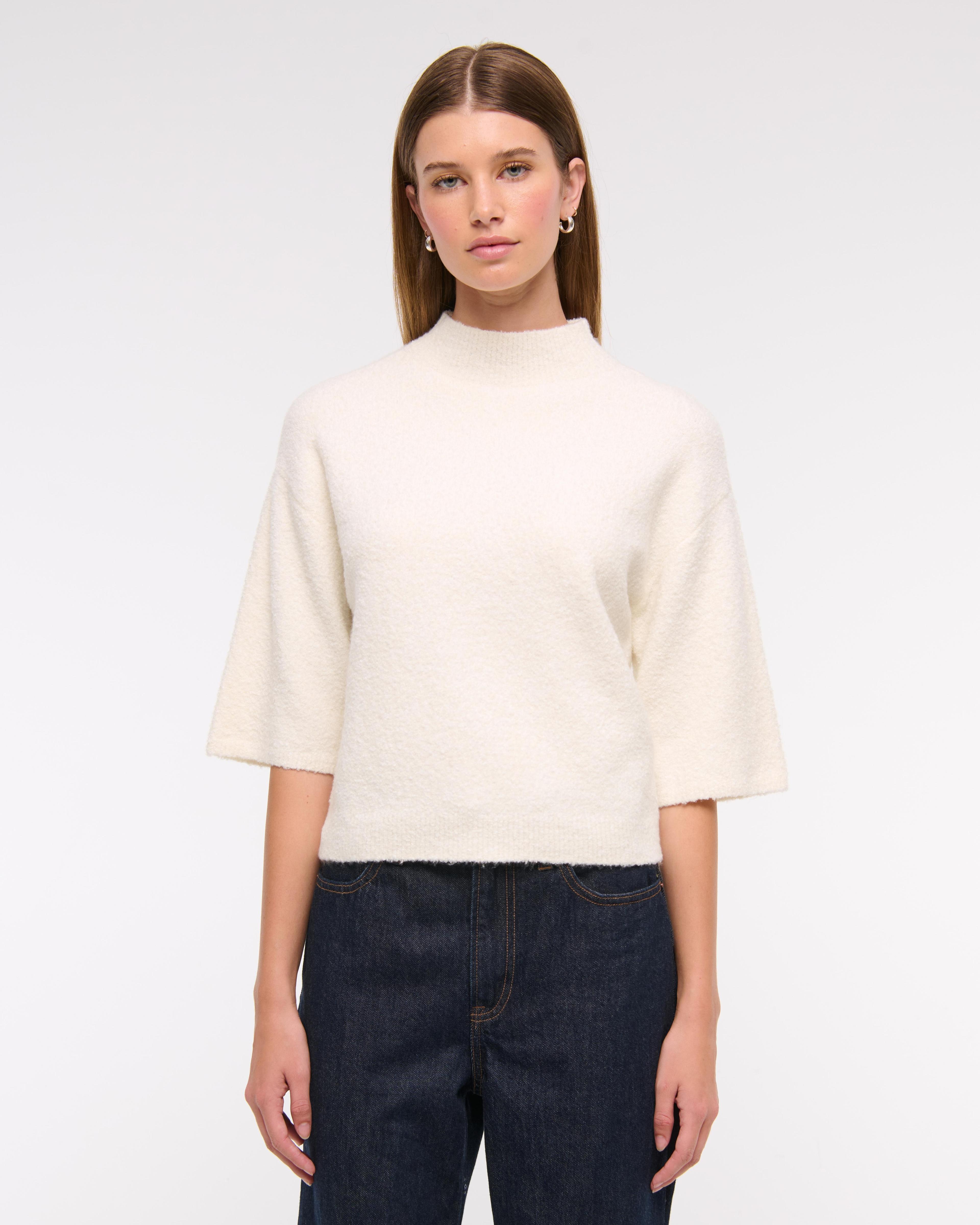 Boucle Mockneck Sweater Tee Product Image