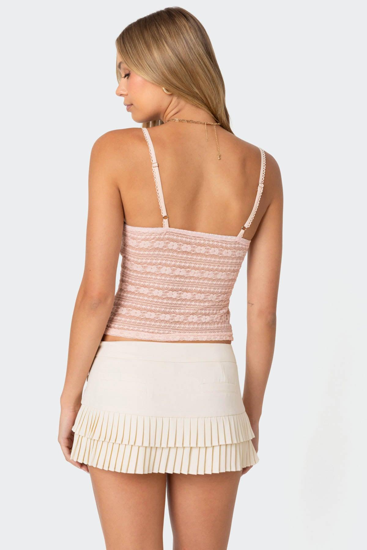 Tuesday Textured Lace Tank Top Product Image