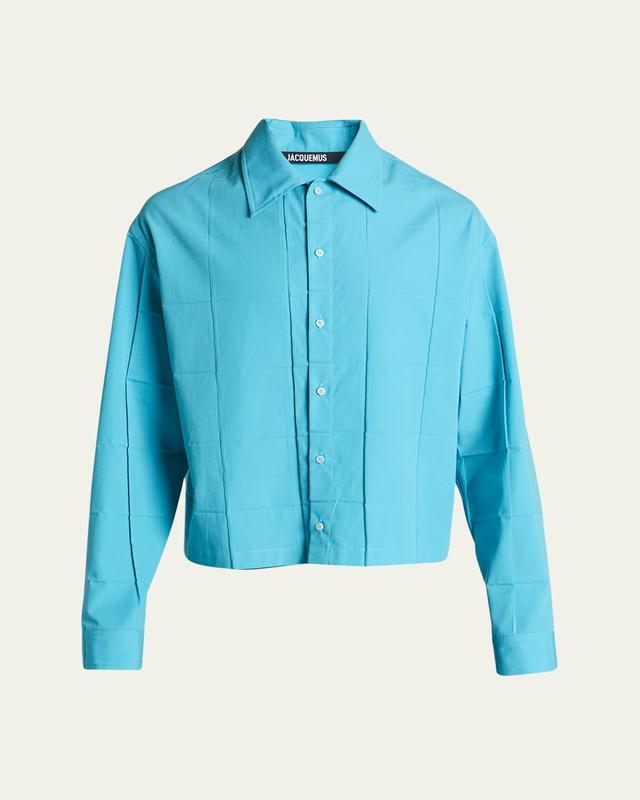 Mens Square Pleat Button-Down Shirt Product Image