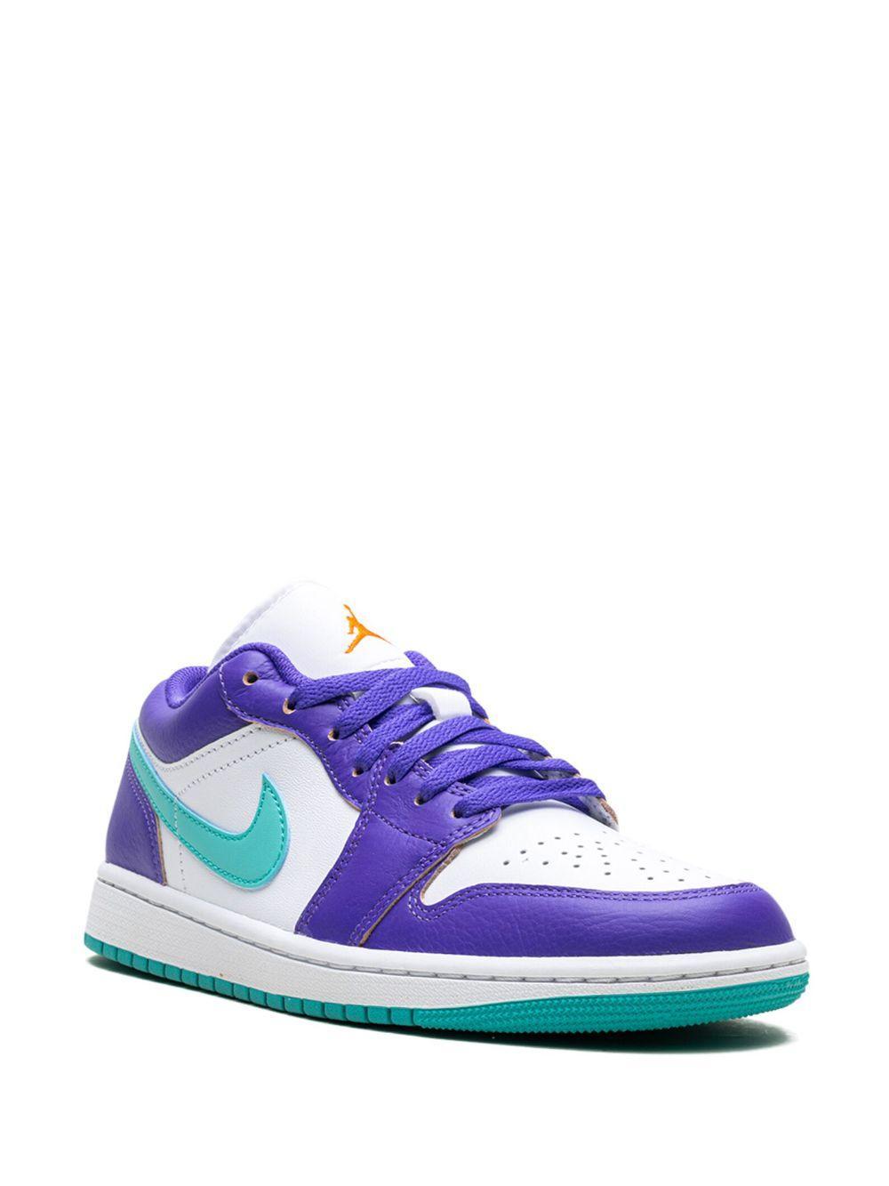 JORDAN Men's Air  1 Low Se Shoes In White/purple/teal Product Image