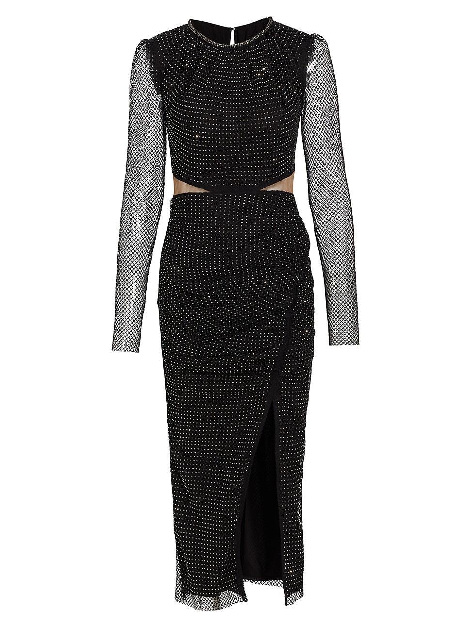 Womens Diamante Fishnet Midi-Dress Product Image