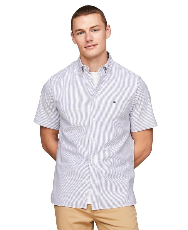 Tommy Hilfiger Mens Regular-Fit 1985 Flex Oxford Shirt - Pink Product Image