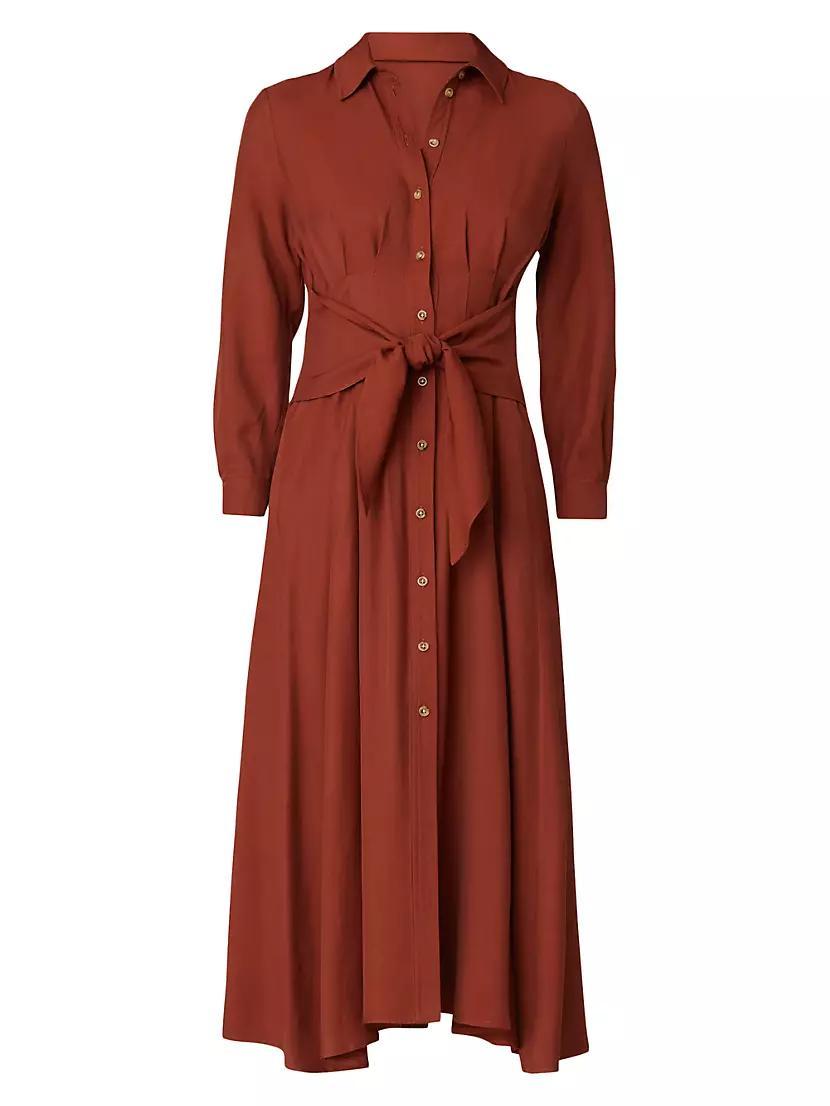 Andy Twill Crepe Tie-Waist Shirtdress Product Image