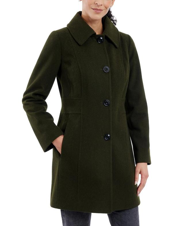 London Fog Womens Single-Breasted Peacoat & Scarf Product Image