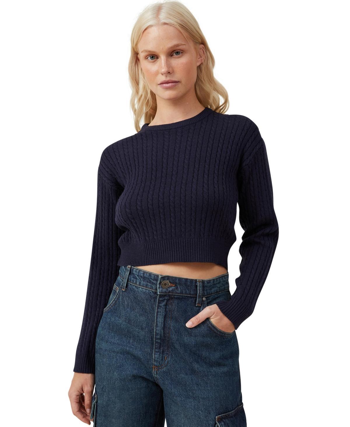 Cotton On Womens Everfine Cable Crew Neck Pullover Top Product Image