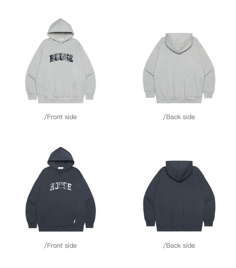 Drop Shoulder Lettering Oversized Hoodie Product Image