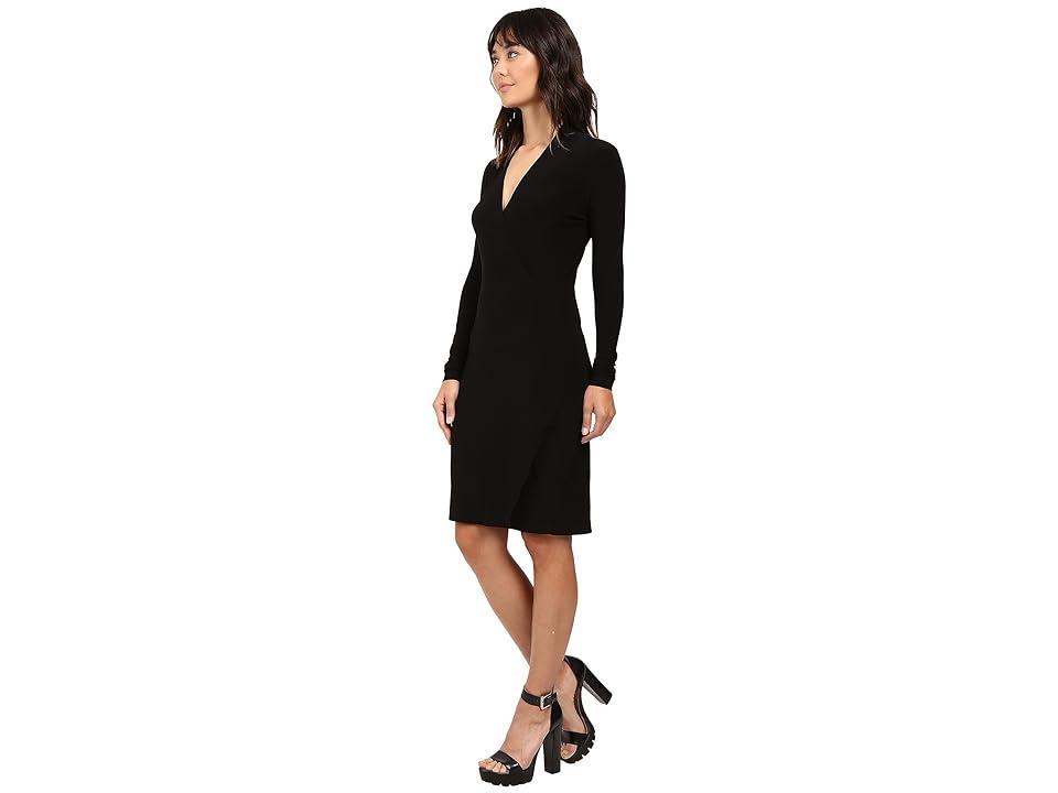 Norma Kamali Long Sleeve Modern Side Drape Dress To Knee Women's Dress Product Image