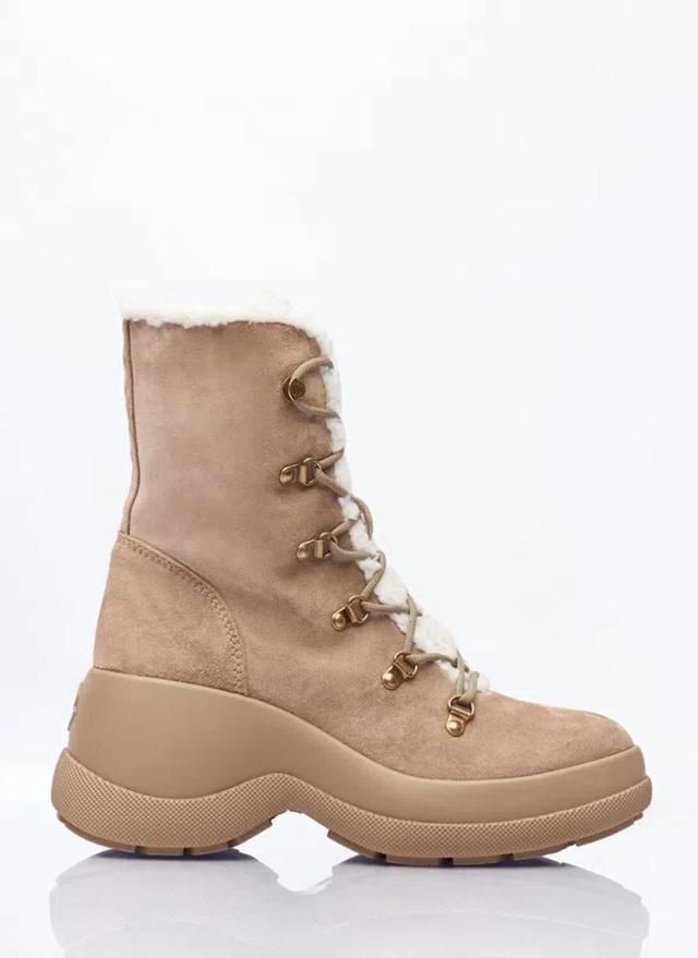 MONCLER Resile Trek Ankle Boots In Beige Product Image