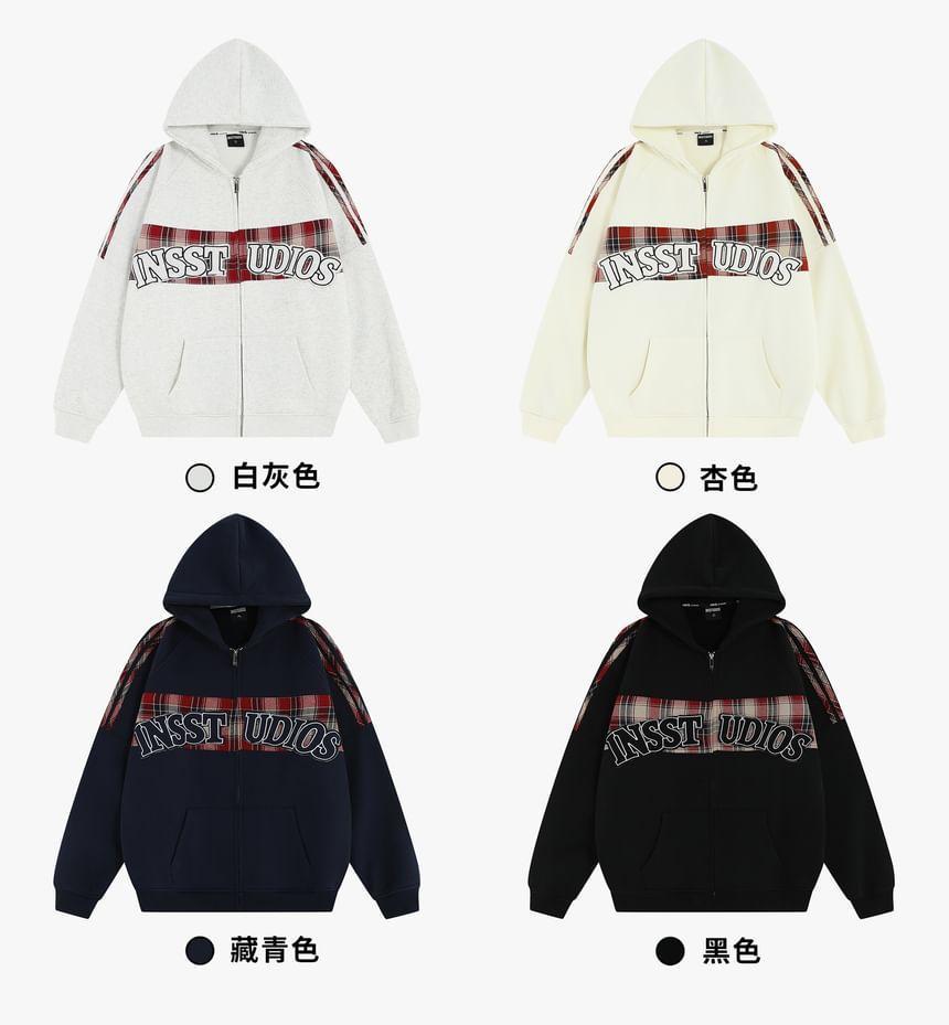 Couple Matching Lettering Zip-Up Hoodie Product Image