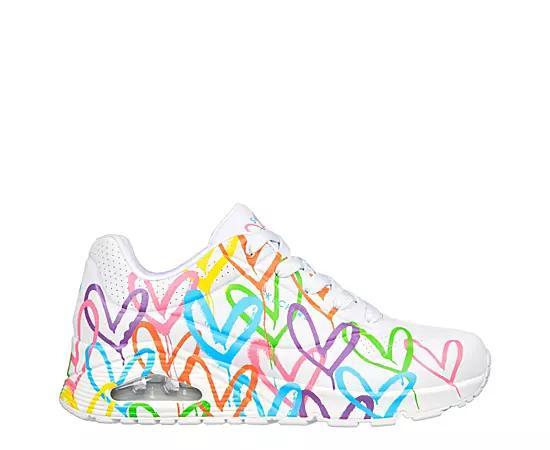 Skechers Street Womens Uno - Highlight Love Casual Sneakers from Finish Line - White Product Image