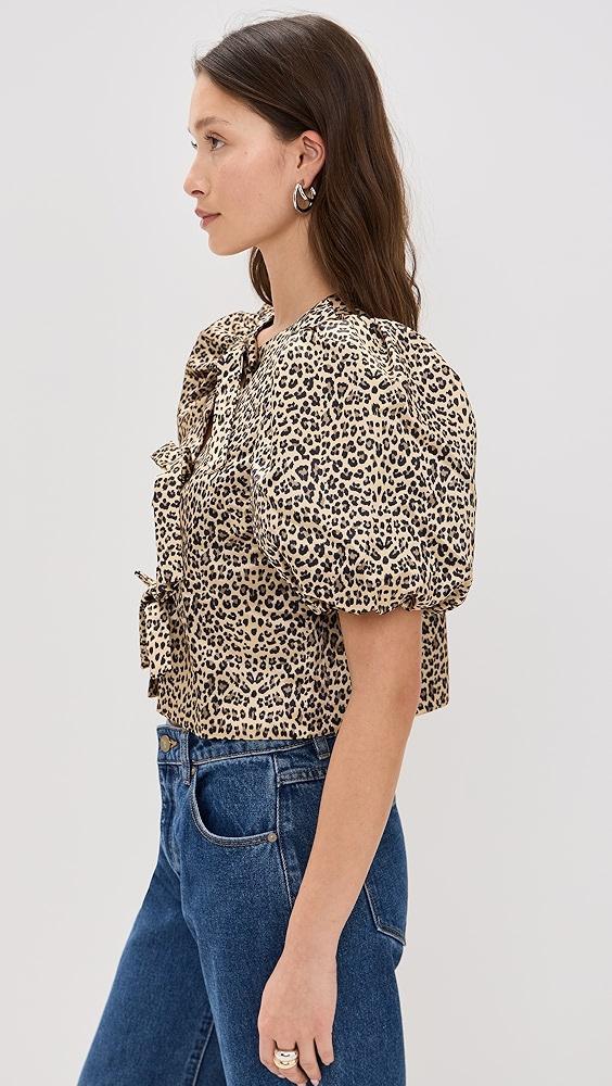 English Factory Bow Detailed Puff Sleeve Top | Shopbop Product Image