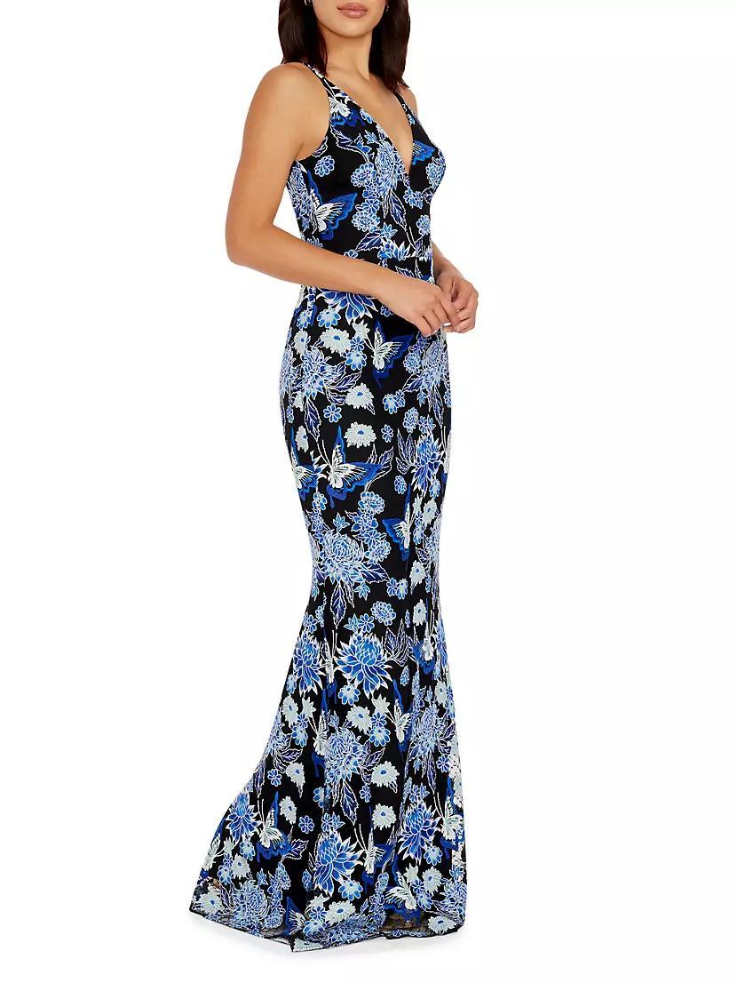 Sharon Floral Embroidered Mermaid Gown Product Image