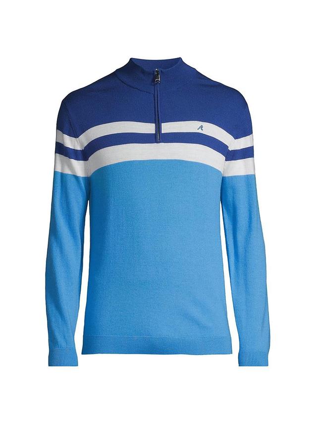 Redvanly Cooper Stripe Quarter Zip Wool Sweater Product Image