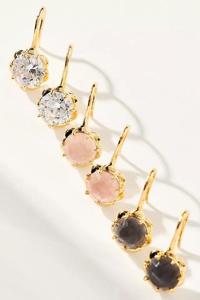 Glass Stone Drop Earrings Product Image