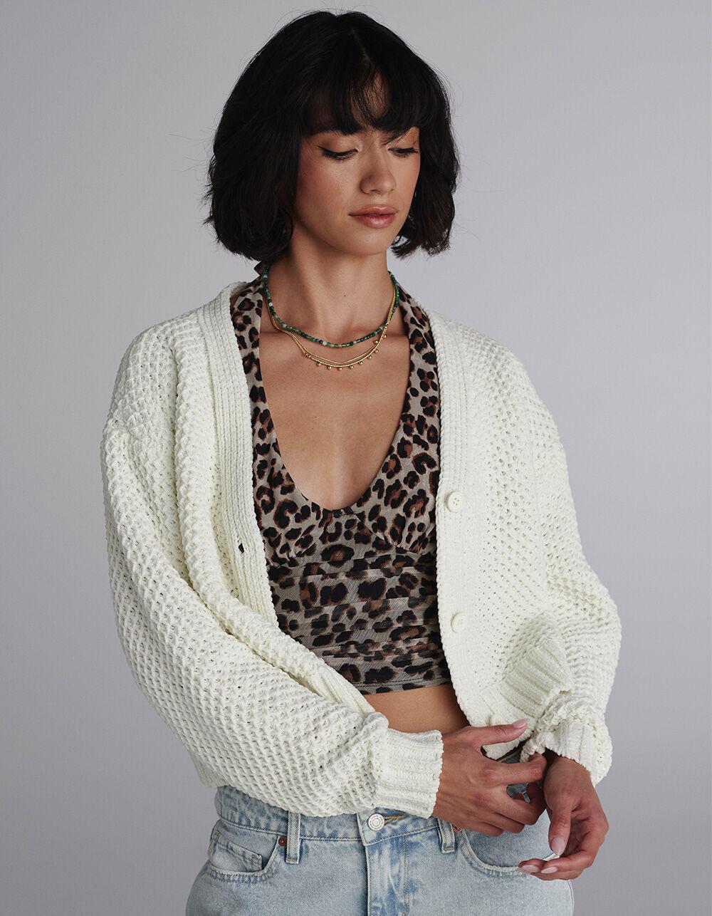 FULL TILT Chenille V-Neck Womens Cardigan Product Image