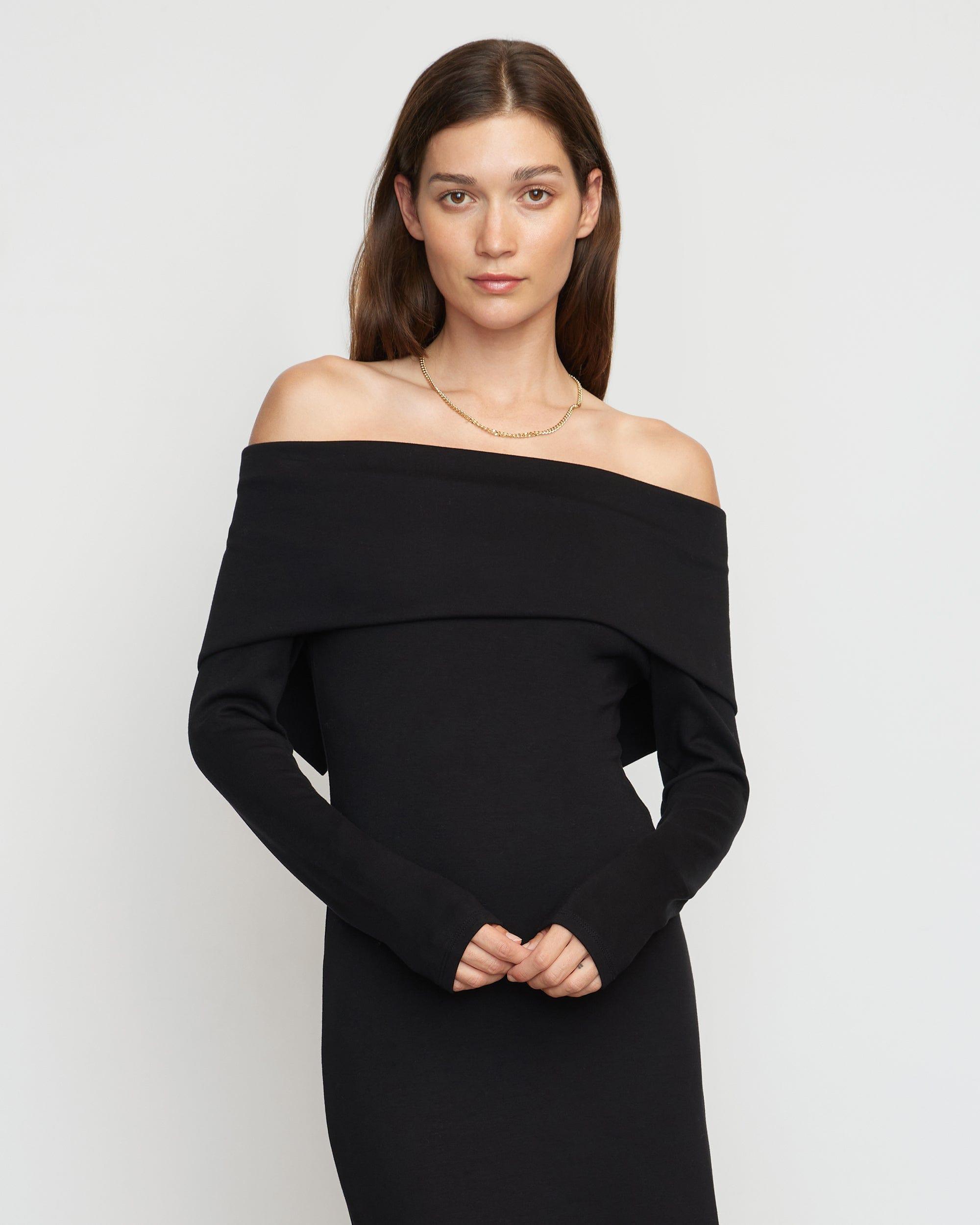 Morgan Split Foldover Jersey Dress Product Image