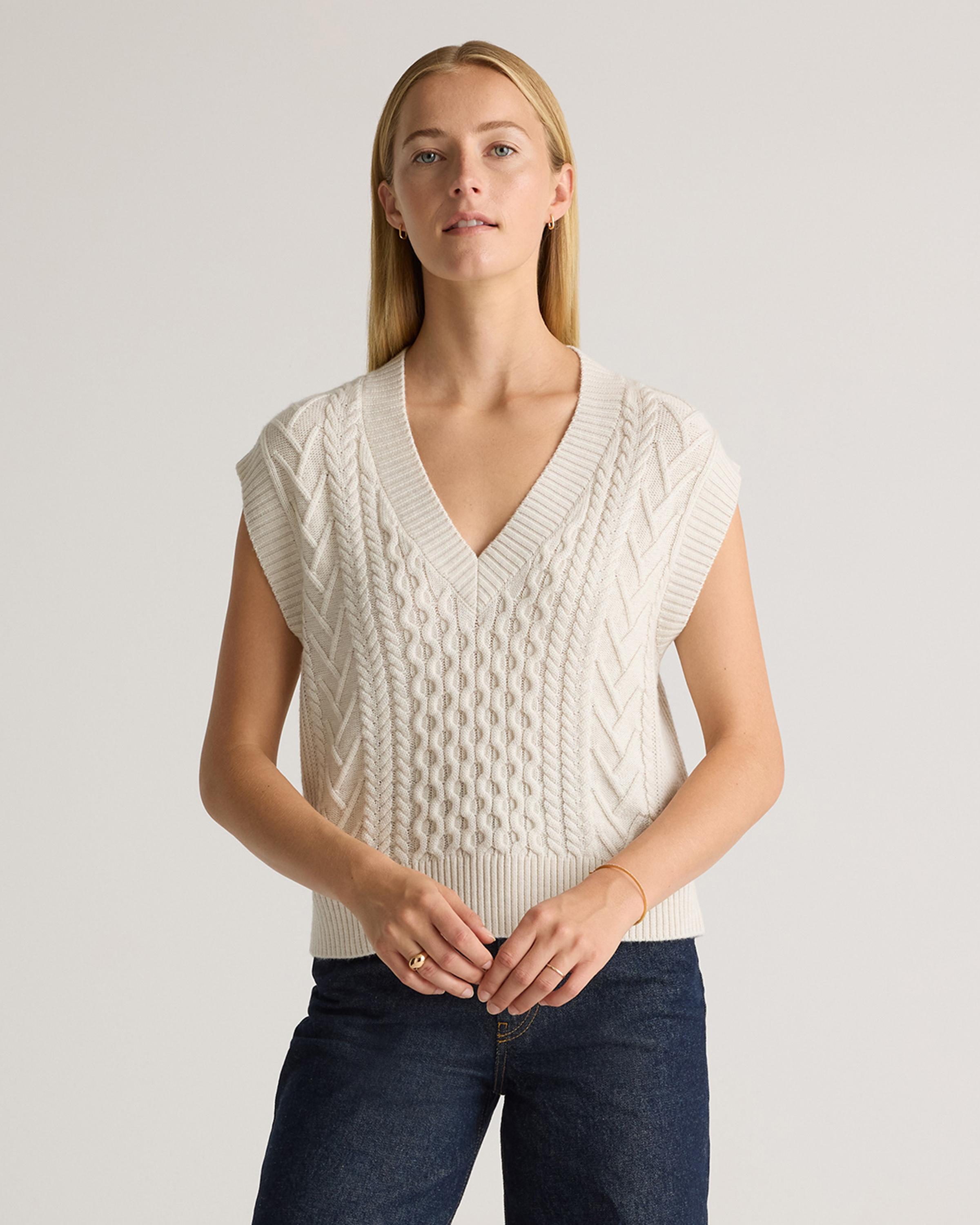 Australian Merino Wool Cable Sweater Vest Product Image