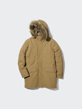 Mens Ultra Warm Hybrid Down Coat with Water-Repellent Beige XL UNIQLO US Product Image