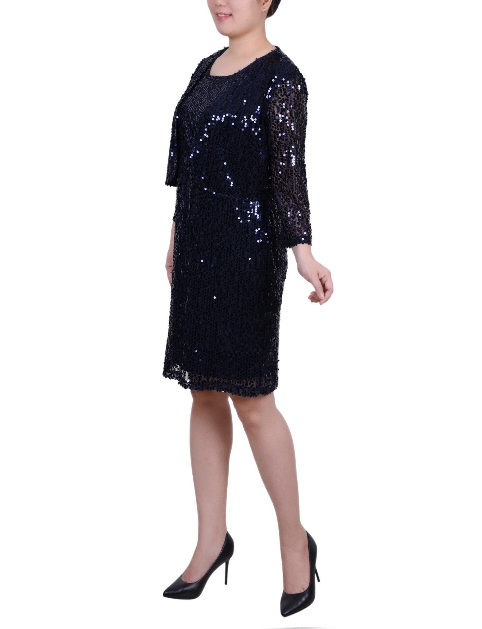 Sequined Bolero Jacket And Dress - Petite Product Image