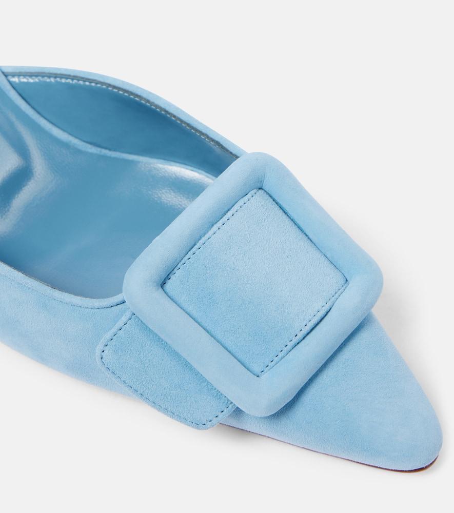 MANOLO BLAHNIK Maysale Suede Mules In Blue Product Image