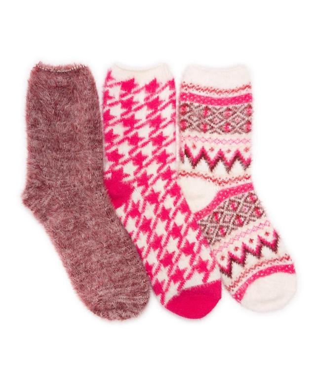 Muk Luks Womens Set of 3 Fuzzy Yarn Socks- Product Image