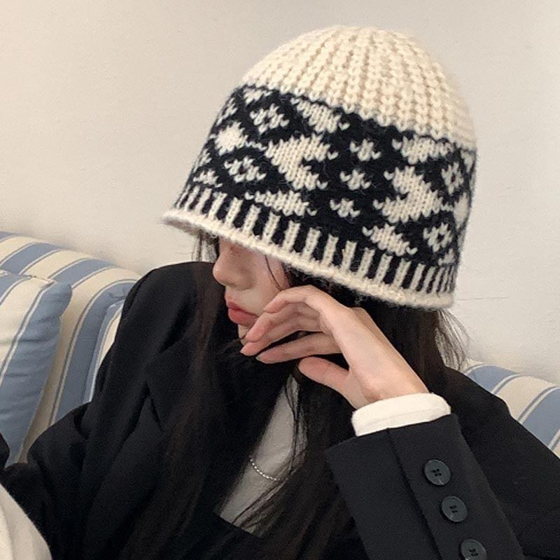 Patterned Knit Beanie Product Image