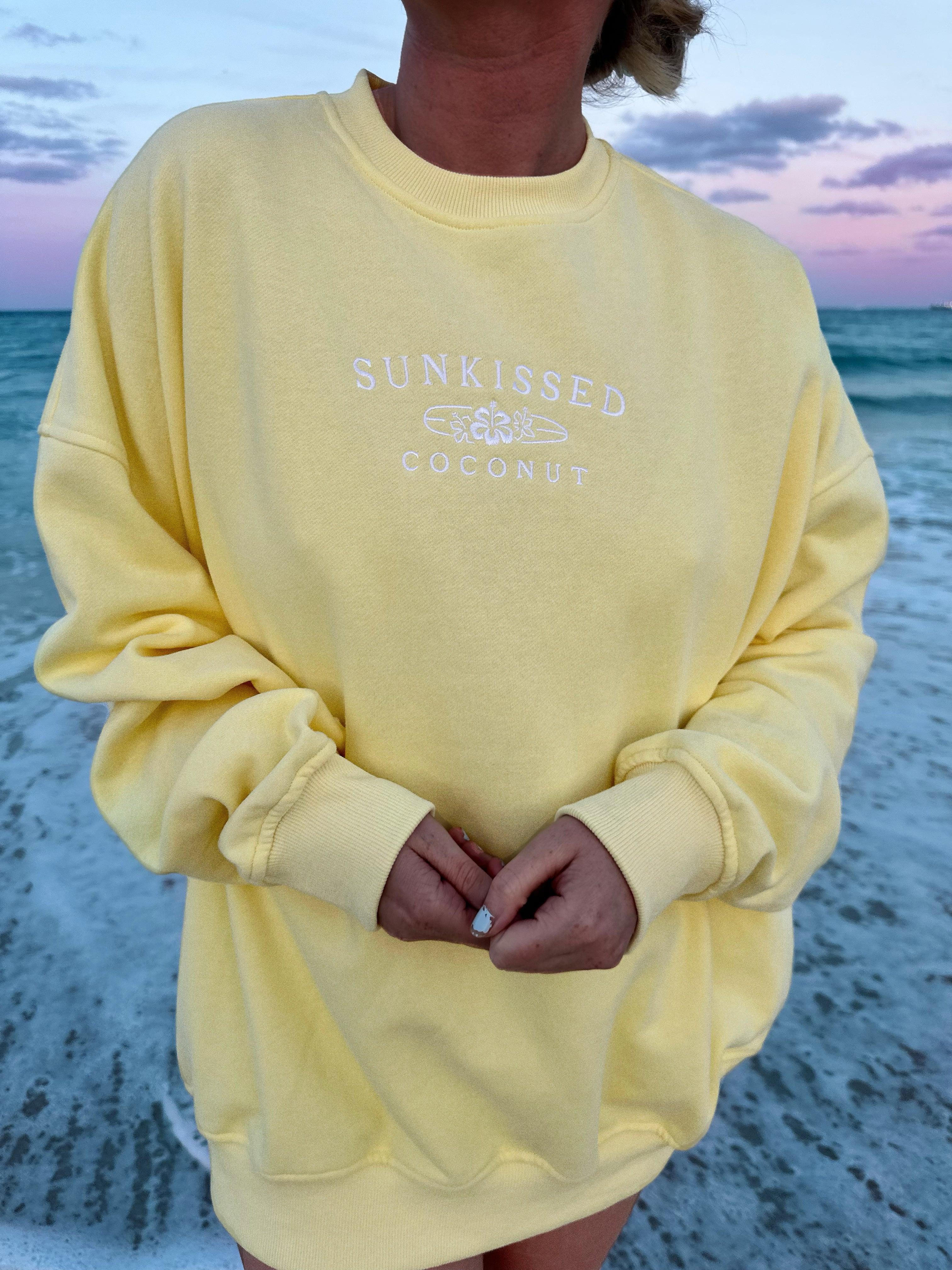 Isabella Banana Yellow Sunkissedcoconut Embroider Sweatshirt Product Image