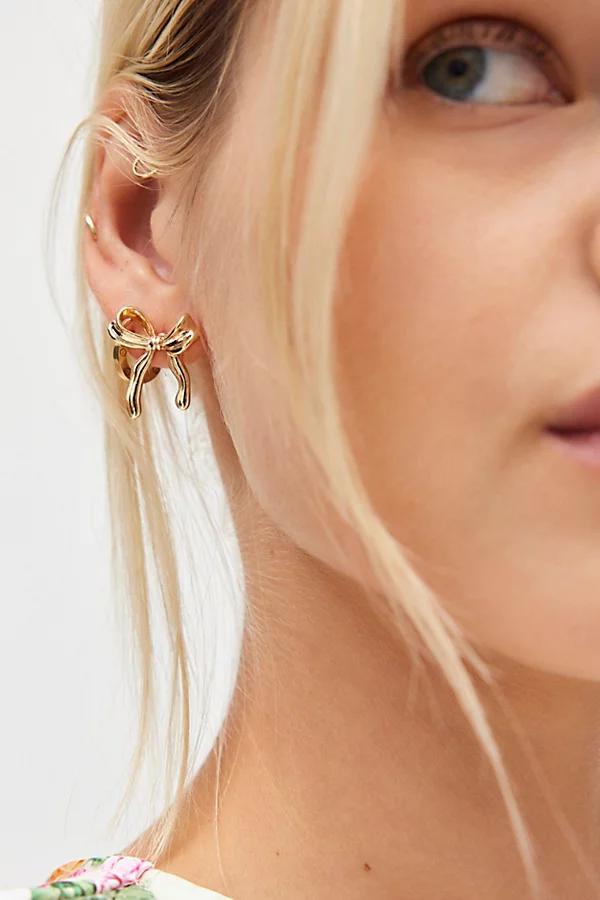 Metal Bow Earring Womens at Urban Outfitters Product Image