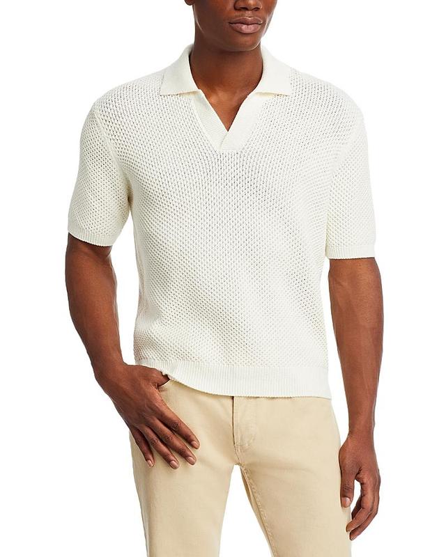 Mens Open Weave Polo Sweater Product Image