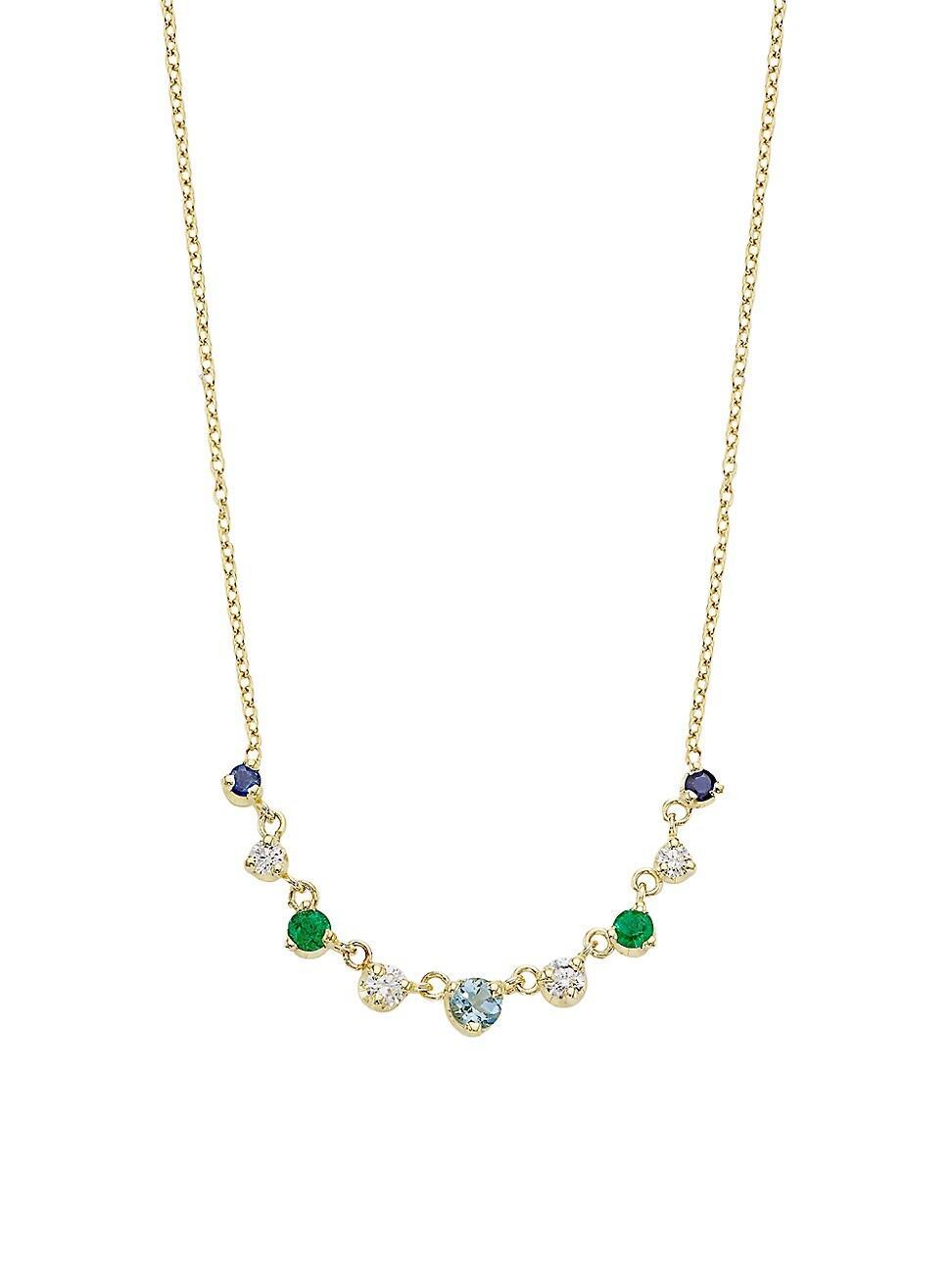 Womens 14K Yellow Gold & Multi-Gemstone Necklace Product Image