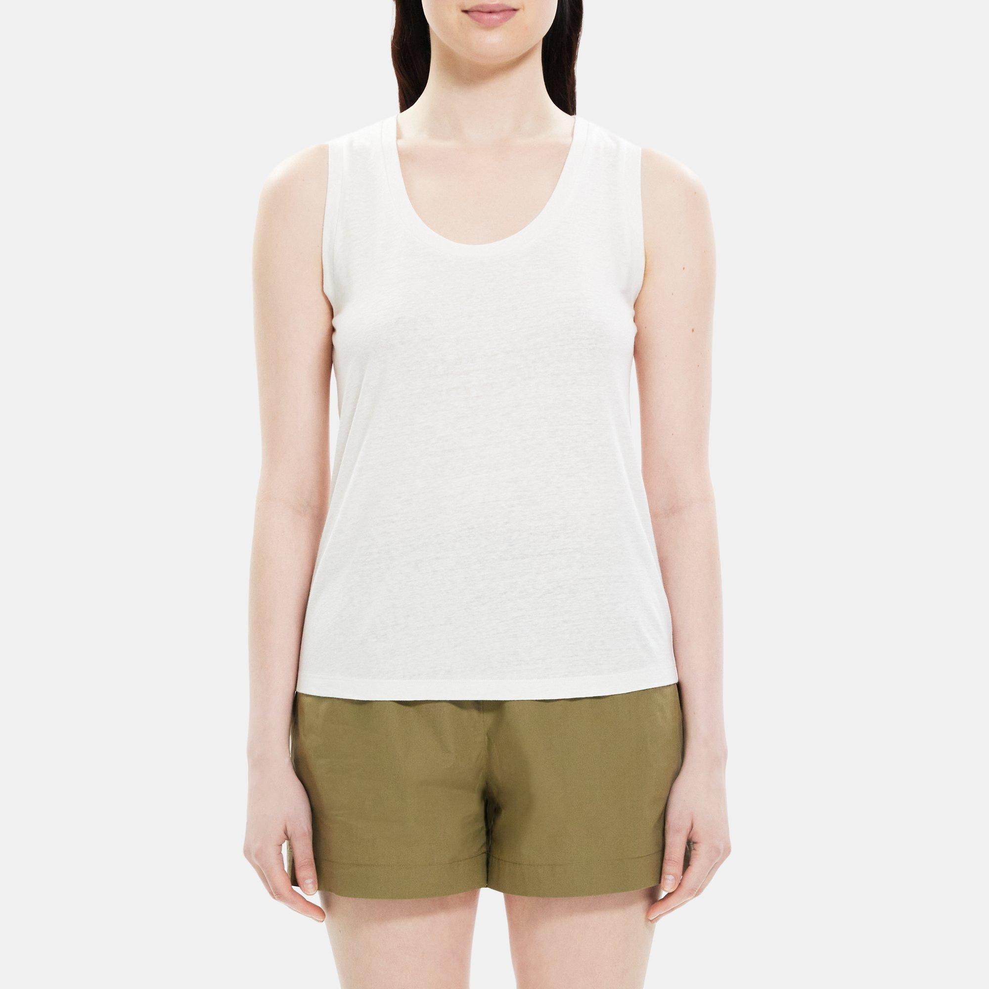 Linen-Blend Easy Tank | Theory Outlet Product Image