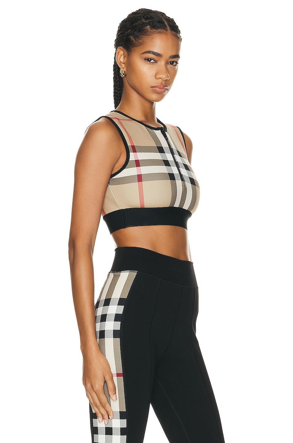 Womens Zadie Cropped Check Top Product Image