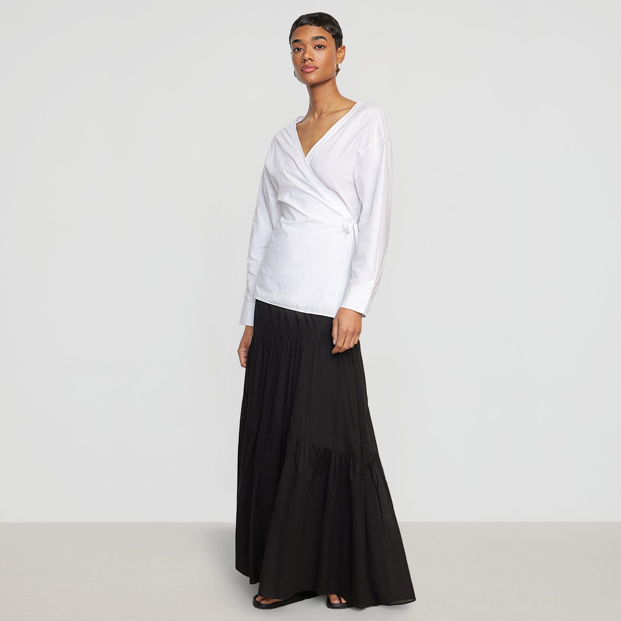 Runa Tiered Cotton Maxi Skirt Product Image