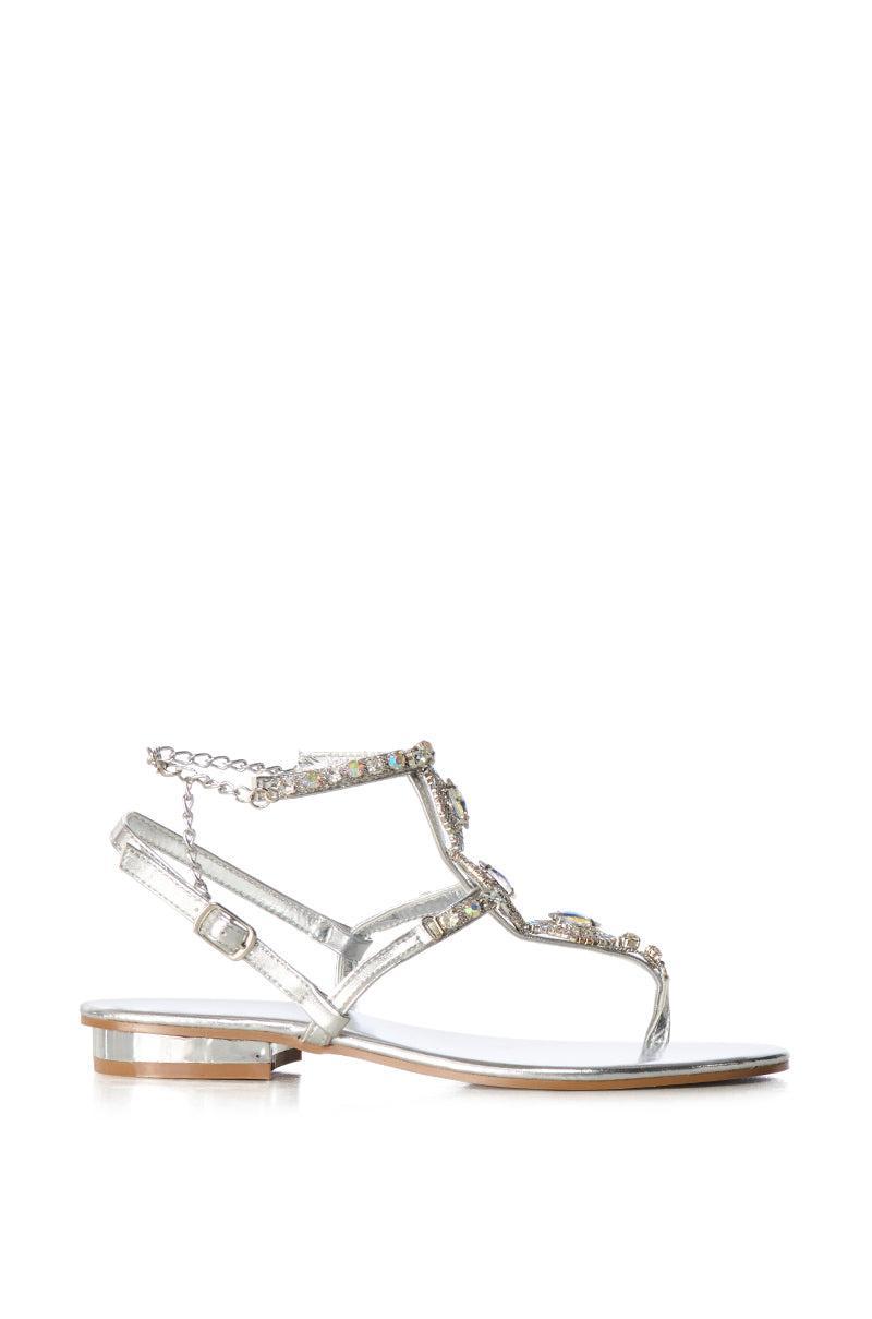 AZALEA WANG SAMSON SILVER EMBELLISHED SANDAL Product Image