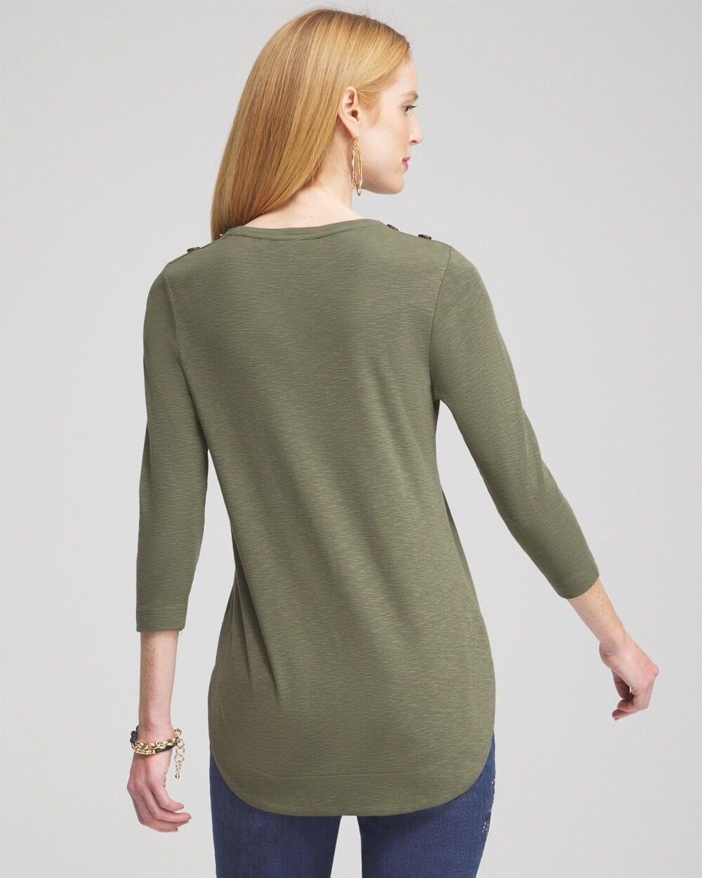 Button Trim Ribbed Tunic Product Image