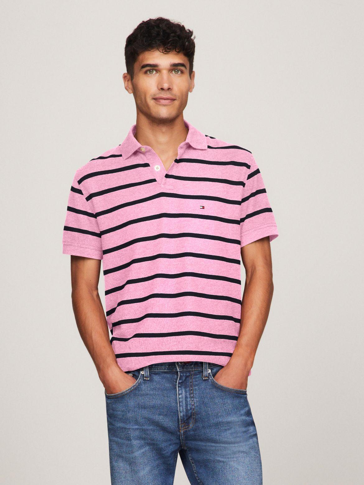 Tommy Hilfiger Men's Stripe Regular Fit Wicking Polo Product Image