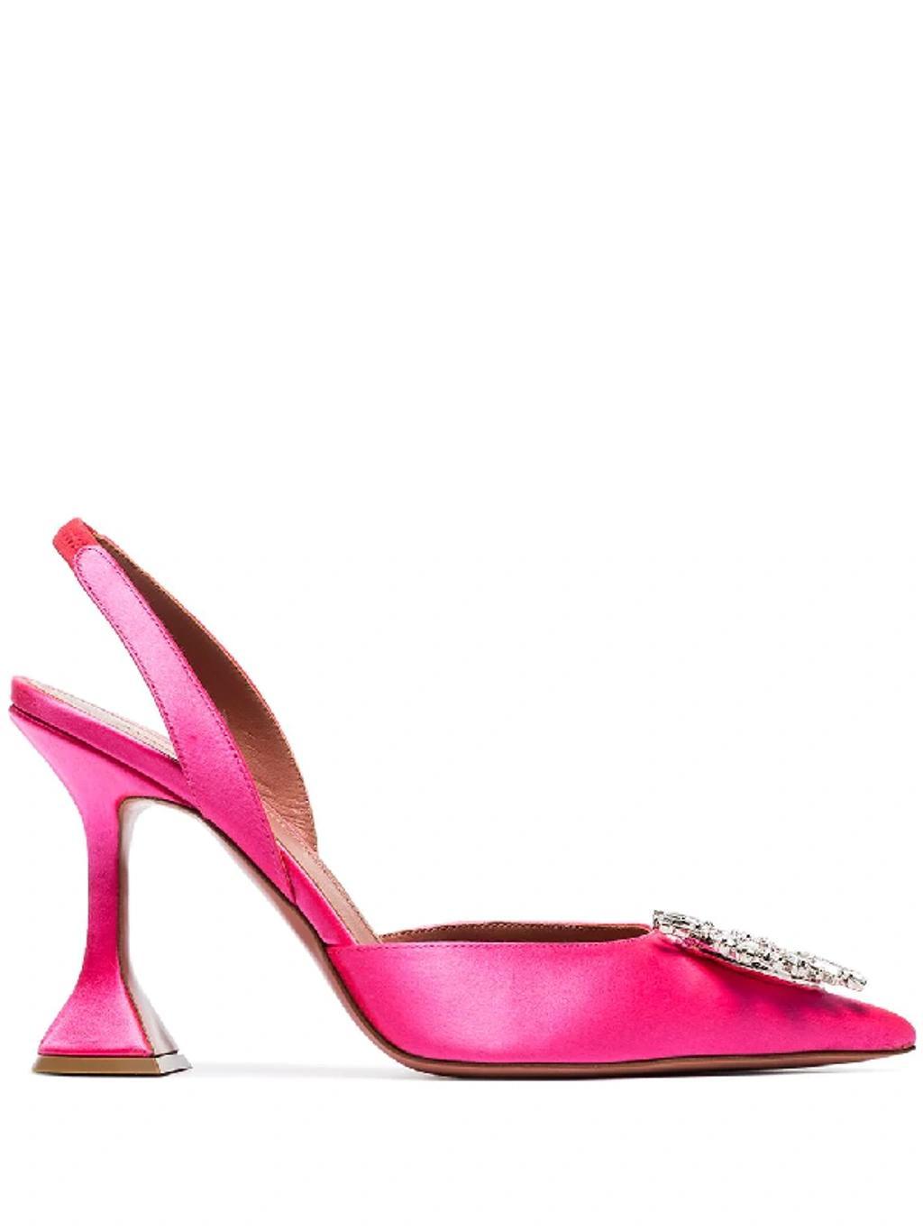 Begum Sunburst Crystal Pumps In Satin Ruby Product Image