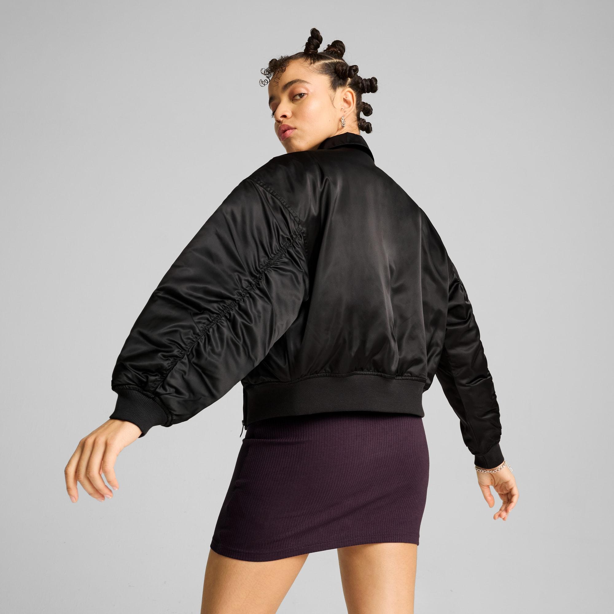 Women's Satin Bomber Jacket Product Image