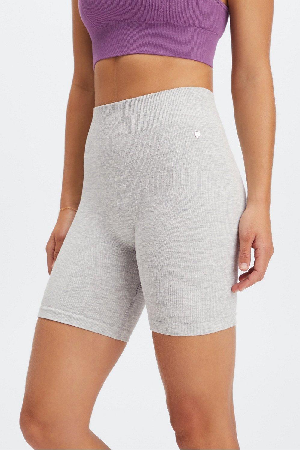 Fabletics Cloud Seamless High-Waisted 7 Short Womens Light Grey Heather Size XL Product Image