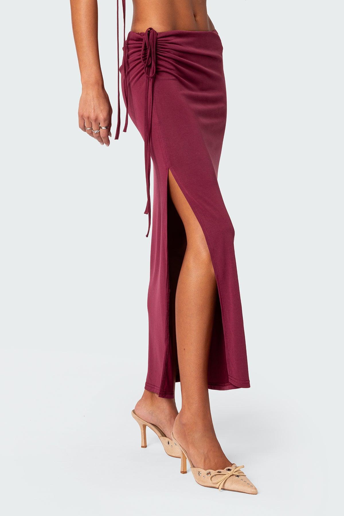 Frankie Drawstring Slit Maxi Skirt Product Image