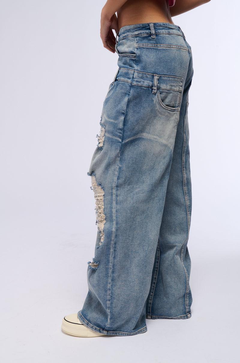 MADDIE MID RISE WIDE LEG JEANS Product Image