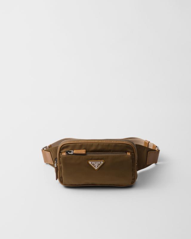 Re-Nylon and leather belt bag Product Image