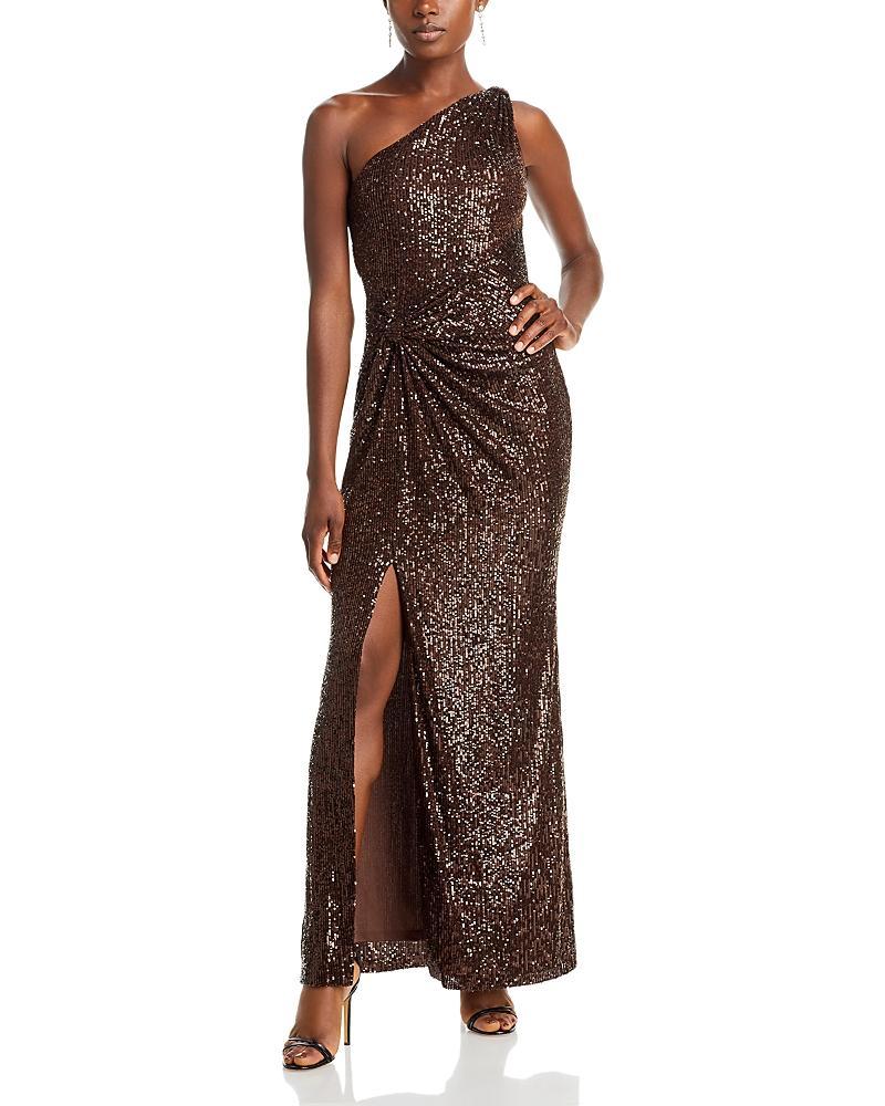 Eliza J Sequined One Shoulder Gown Product Image