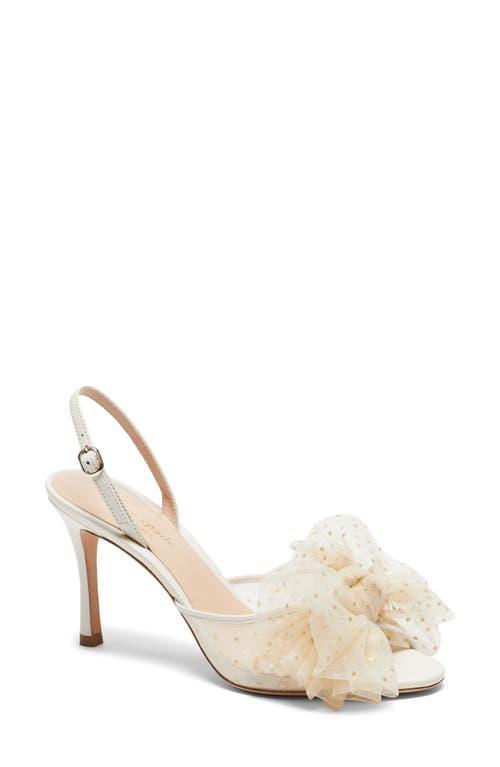 Womens Bridal Sparkle Tulle & Leather Slingback Sandals Product Image