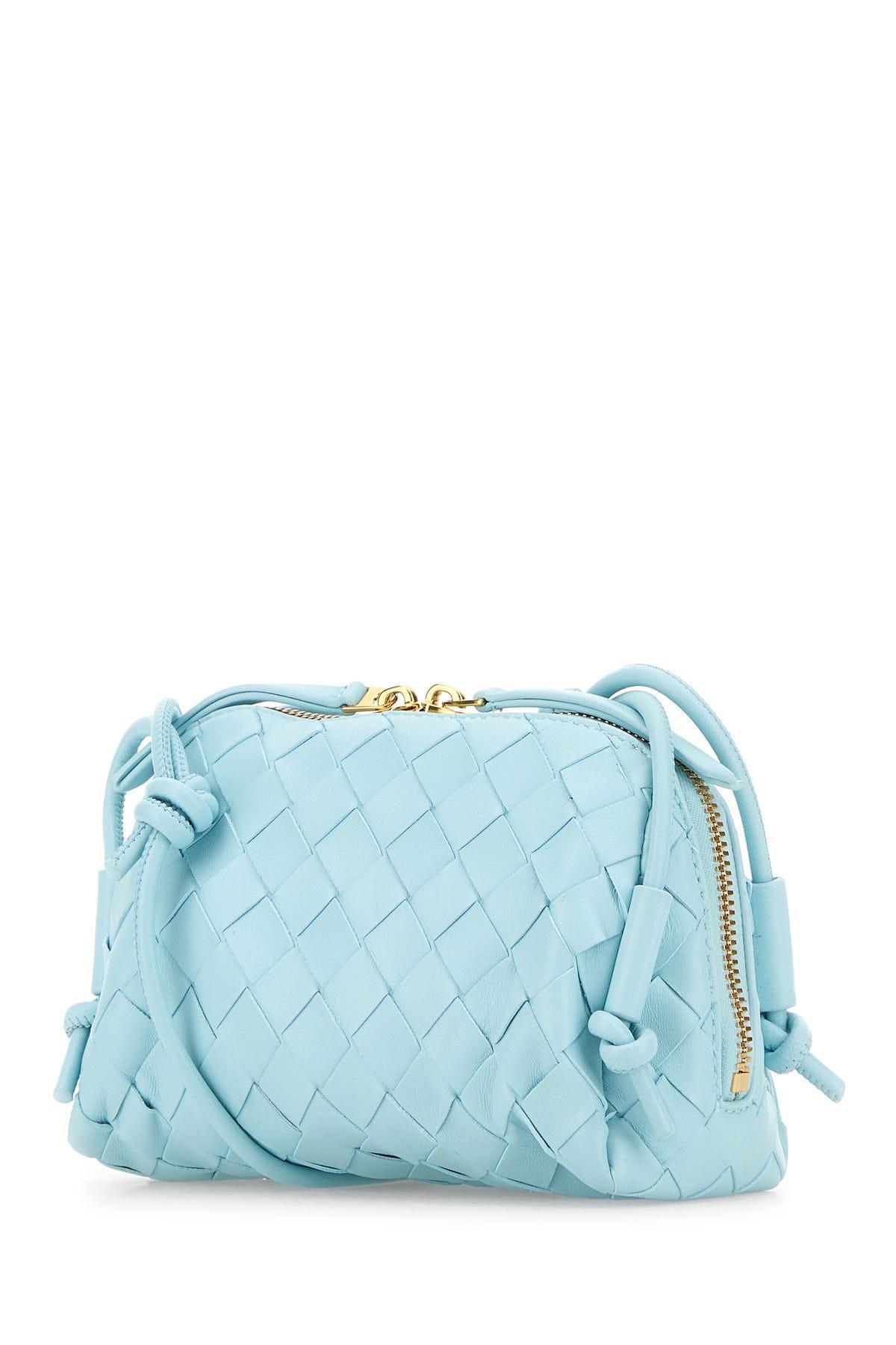 Light Blue Leather Concert Crossbody Bag Product Image