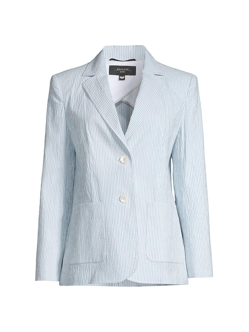 Womens Aletta Linen-Blend Pinstripe Jacket Product Image