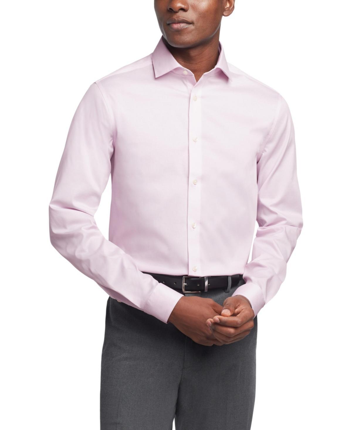 Men's Steel Plus Slim Fit Modern Pin Cord Dress Shirt Product Image