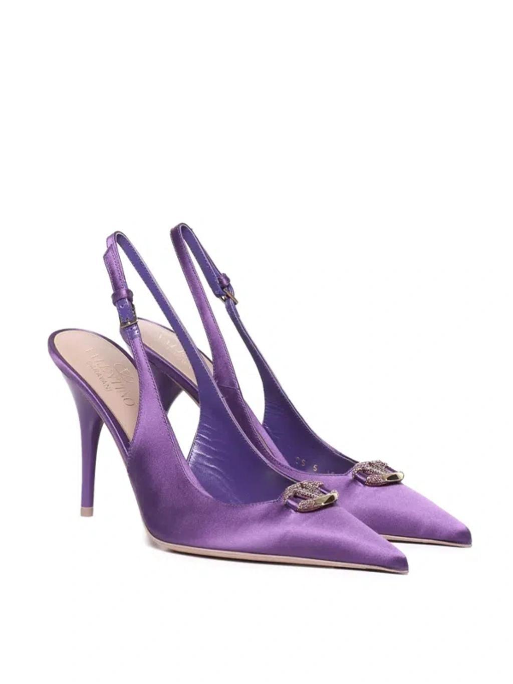 VALENTINO GARAVANI Vlogo The Bold Edition Leather Pumps In Silver Product Image