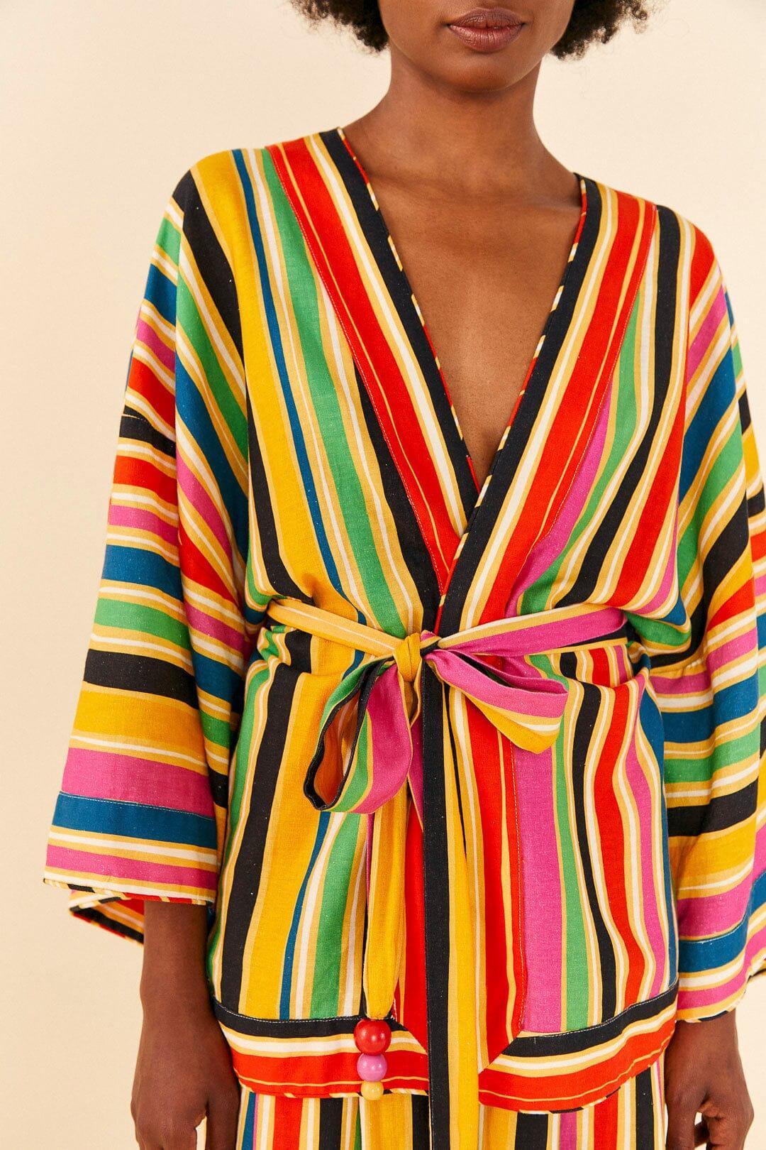 Rainbow Stripes Kimono Product Image